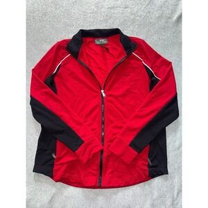LRL Lauren Ralph Lauren Jacket Womens Red Black Full Zip Running Active Sz XL